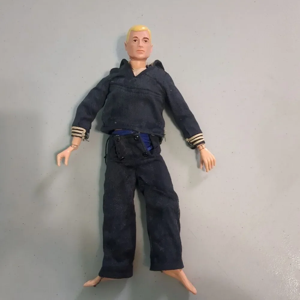 Vintage Copyright 1964 Hasbro GI JOE Action Figure Blond sailor outfit